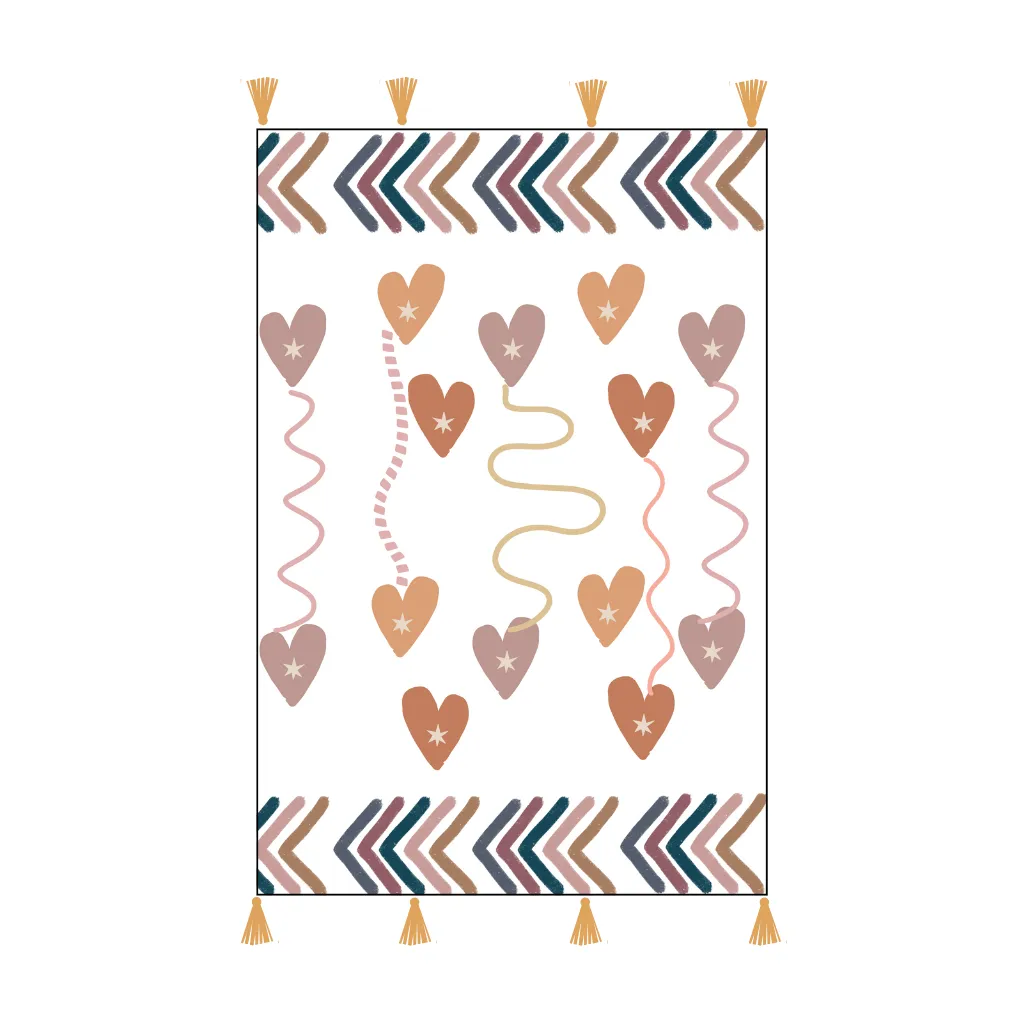 Bohemian Heart Embroidered Cotton Bedding Cushion Throw