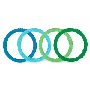 Bumkins Silicone Teething Rings - Pack of 4