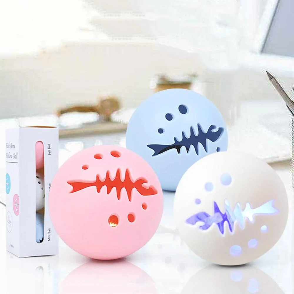 Cat Interactive Rolling Glowing Bell Ball (3PCs)