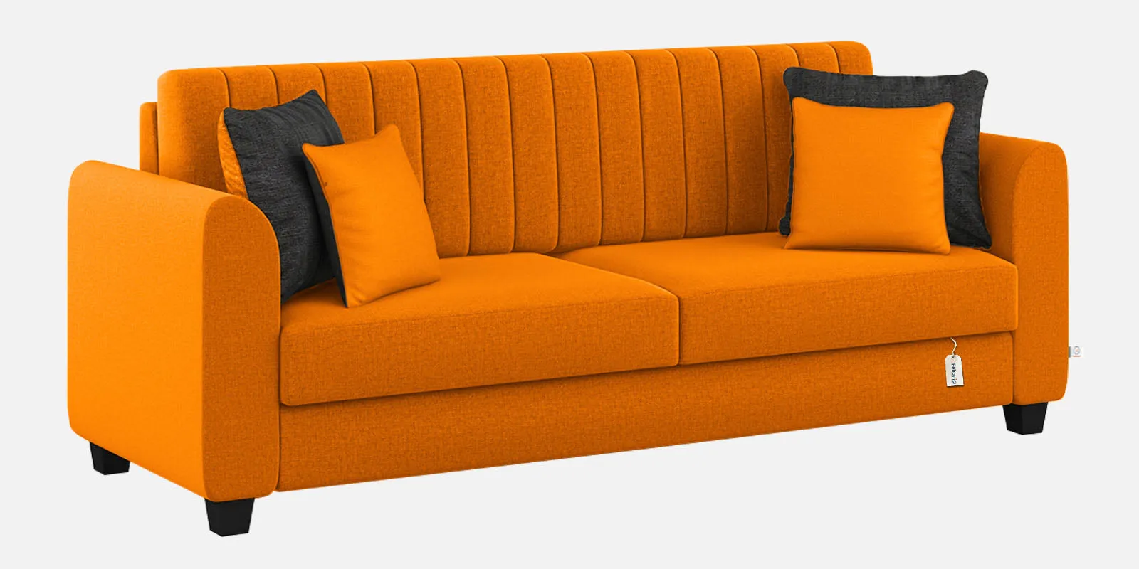 Cosmic Fabric 3 Seater Sofa in Vivid Orange Colour