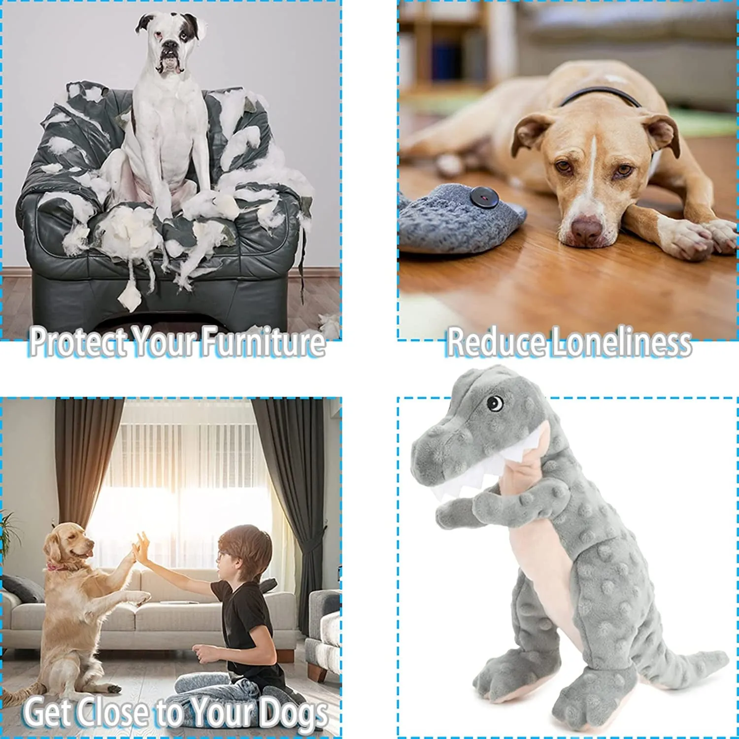 Durable Plush Dog Toy with Crinkle Paper