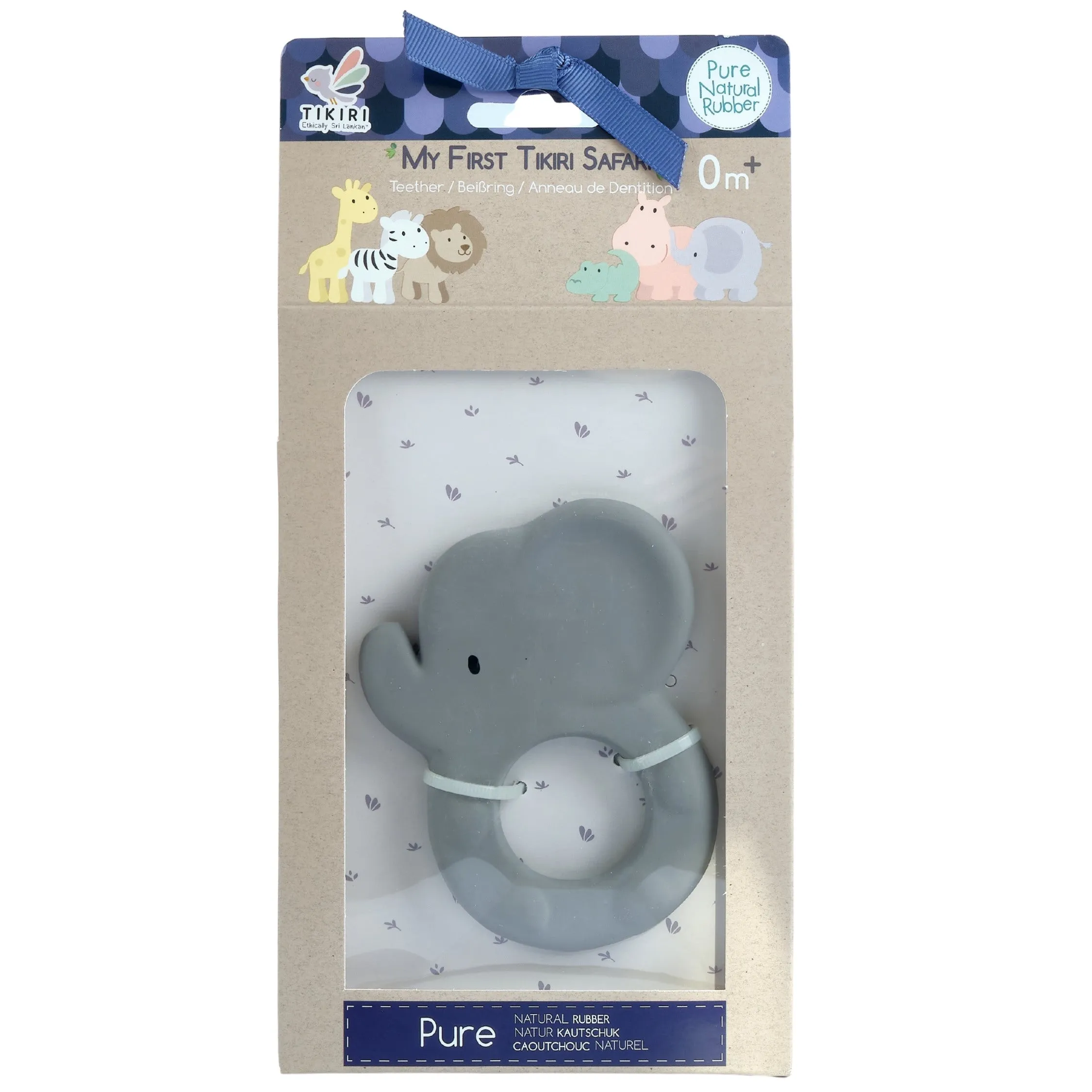 Elephant - Natural Rubber Organic Baby Teether