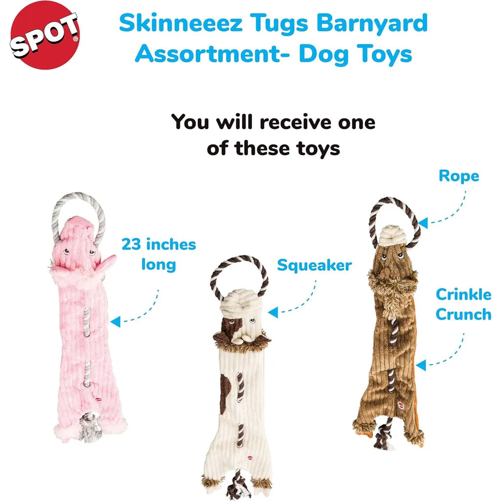Ethical Pet Skinneeez Tugs Dog Toy Barnyard, Assorted, 23"