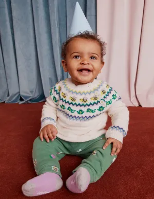 Fair Isle Jumper-Oatmeal Marl Frogs