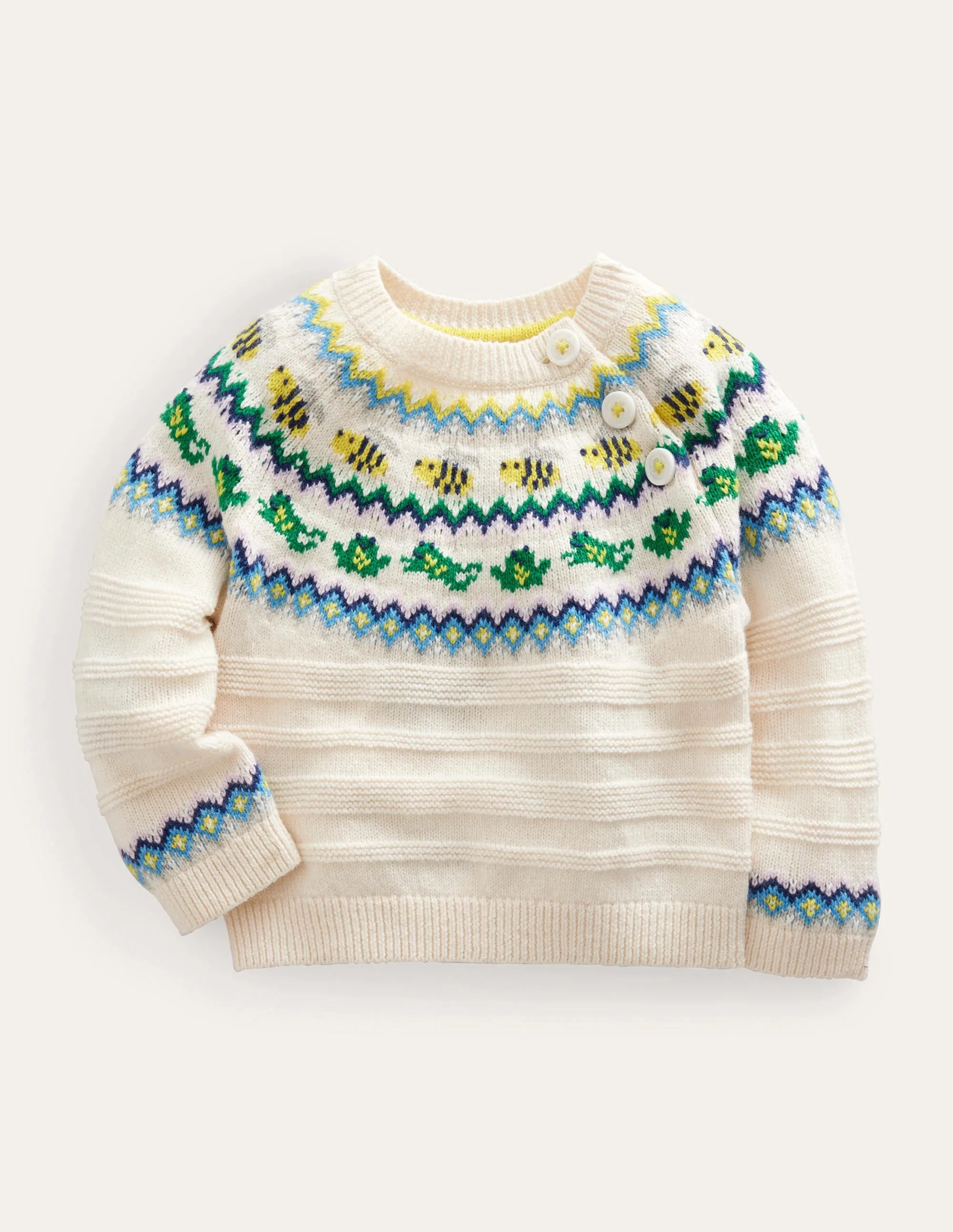 Fair Isle Jumper-Oatmeal Marl Frogs