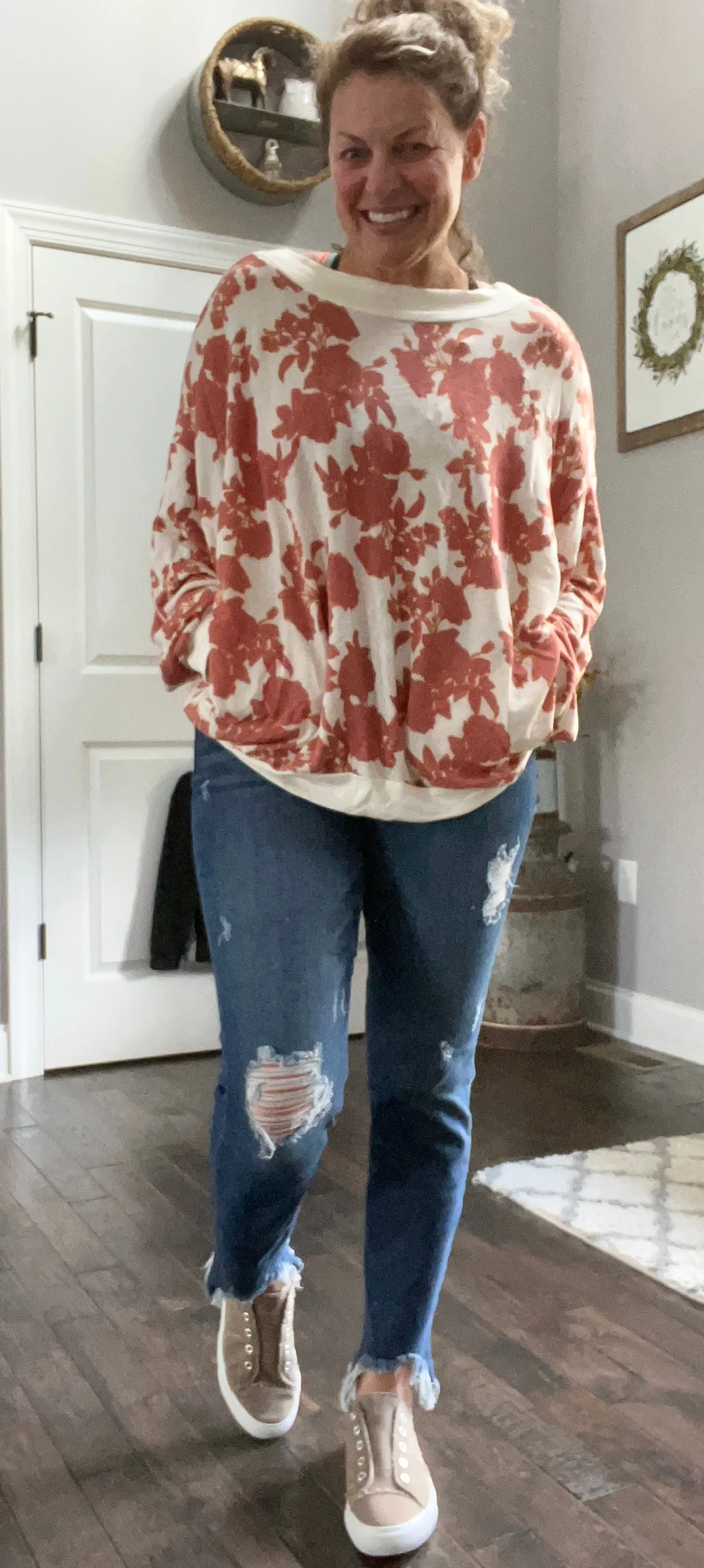 Floral Reversible pullover