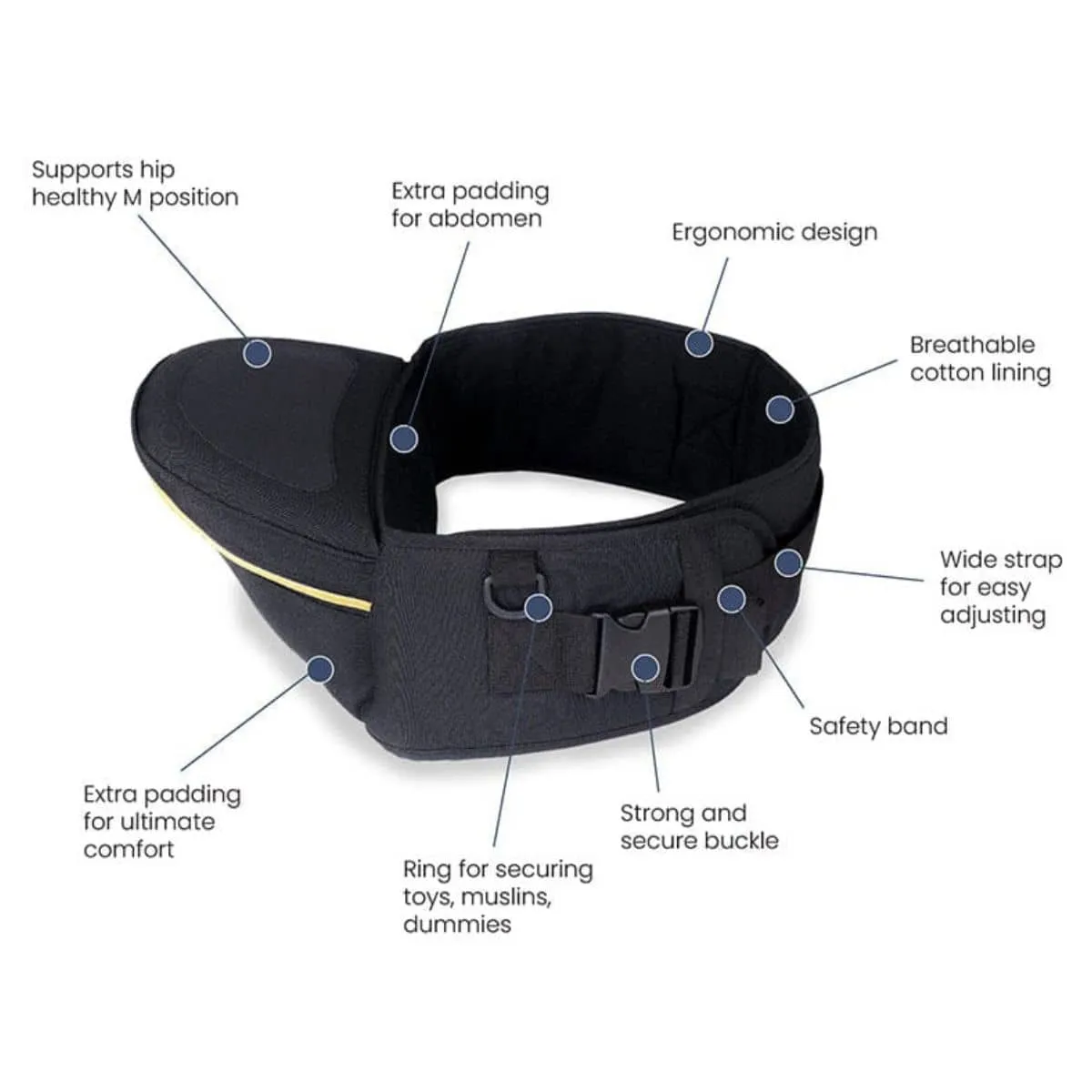 Hackerlily Hipsurfer - Hipseat Baby Carrier   Bum Bag - Black