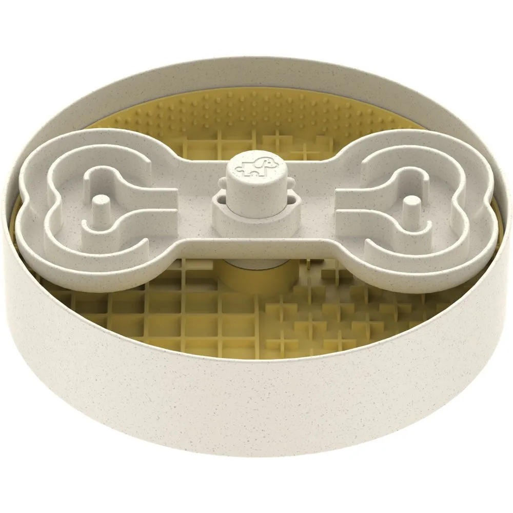 KOHE-VERSARY 8% OFF: Puzzle Feeder Lick Interactive Dog Bowl (Yellow)
