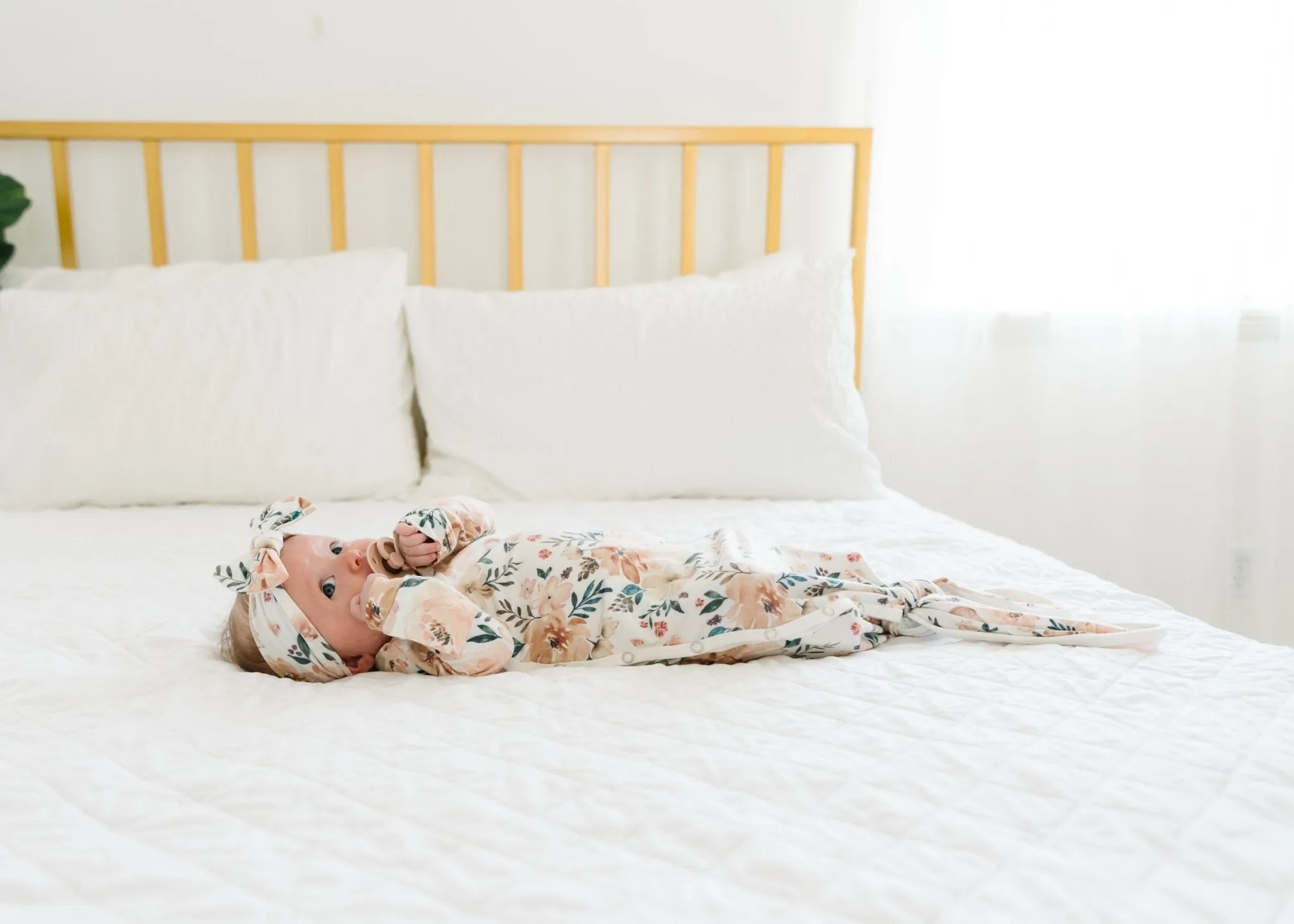 Newborn Knotted Gown - Autumn