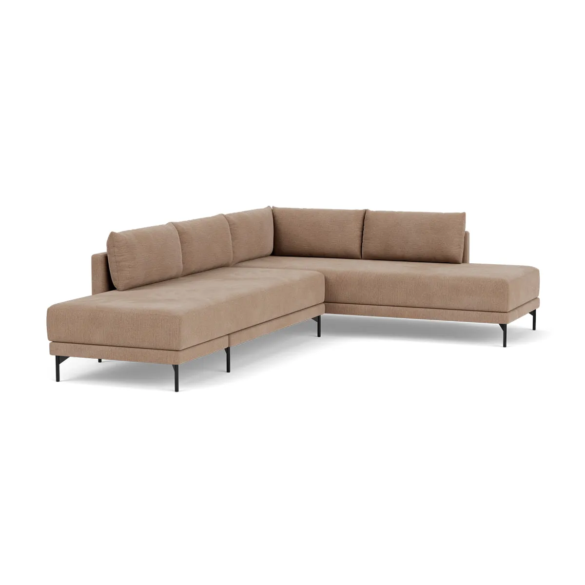 Vivica Fabric Right Sofa Bed (Caramel)